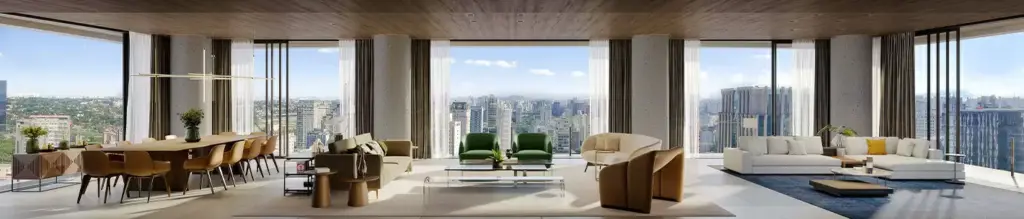 Living Integrado, Com Portas De Correr Em Toda A Extensão Do Apartamento De 541 M² Do Vizcaya Itaim, Perspectiva Ilustrada