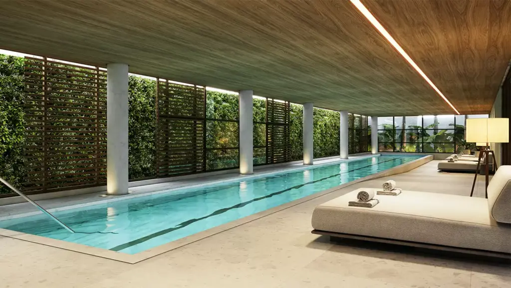 Piscina Coberta Climatizada Com Raia De 25 M Do Vizcaya Itaim, Perspectiva Ilustrada